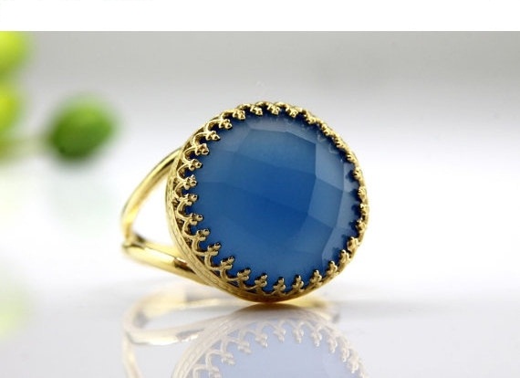 14k gold filled ring,chalcedony ring,blue ring,checker cut ring,bridal ring,wedding ring,semi precious ring.jpg