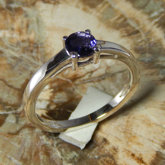 925 Sterling Silver Iolite Gemstone Ring Jewelry