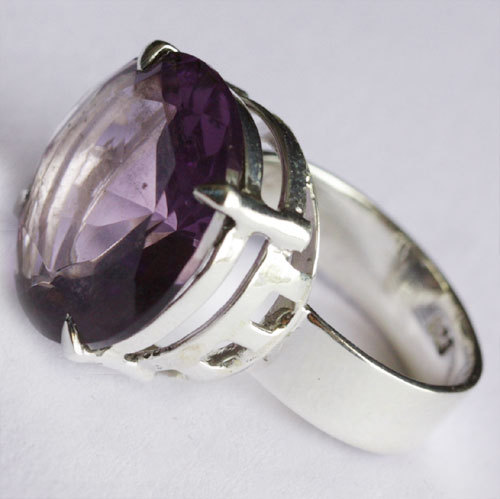 Amethyst Quartz Ring Handmade Gemstone Jewelry With Sterling Silver.
