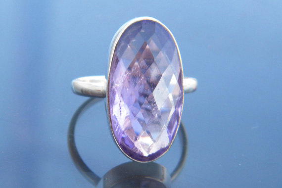 Awesome Purple Amethyst Gemstone Ring, 925 Sterling Silver Jewelry