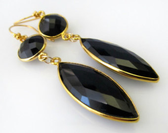 Bezel Black Onyx earrings