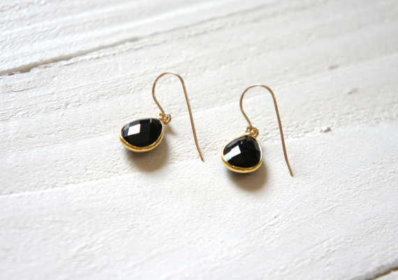 Black Onyx Earrings  Black Gemstone Earrings Gif