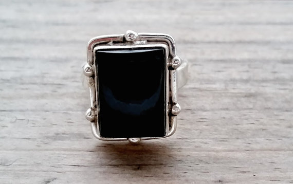 Black Onyx Ring - Mens Ring - Mens Silver Ring - Mens Jewelry - Unique Mens Ring - Black Ring - Black Onyx