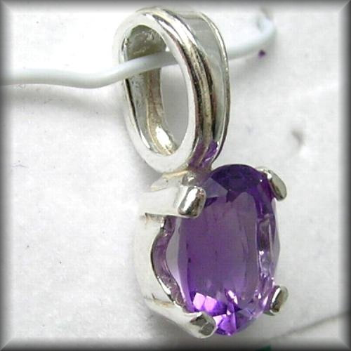 Brazilian Amethyst Pendant Slider 2ct Oval Sterling Silver Slider Pendant - Amethyst Jewelry - February Birthstone - Gemstone Jewelry