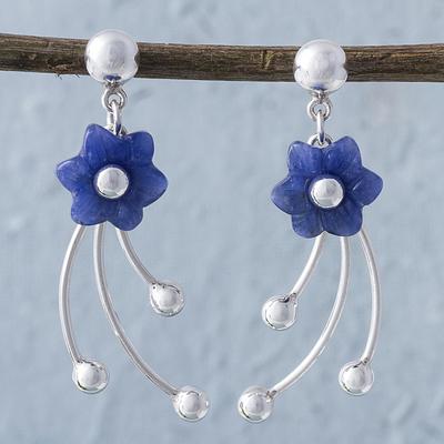 Chrysocolla Floral Dangle Earrings 