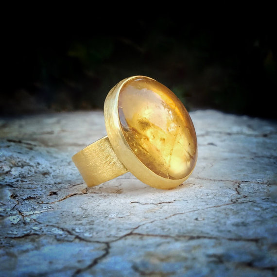 Citrine Ring, Gemstone Ring, Birthstone Ring, November Birthstone, Citrine Jewelry, Citrine Gold Ring, Sterling Silver Engagement Ring