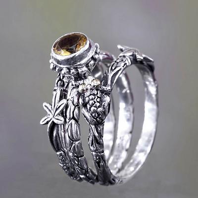 Citrine and Sterling Silver Stacking Rings