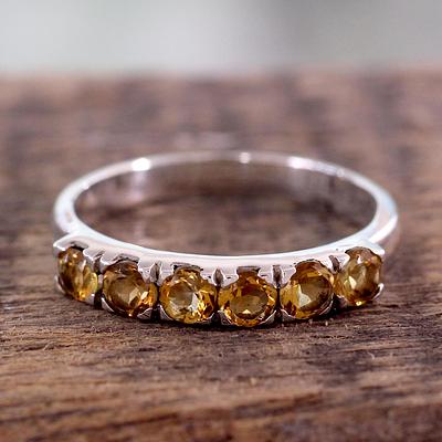 Fair Trade Jewelry India Sterling Silver and Citrine Ring