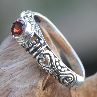 Garnet Solitaire Ring