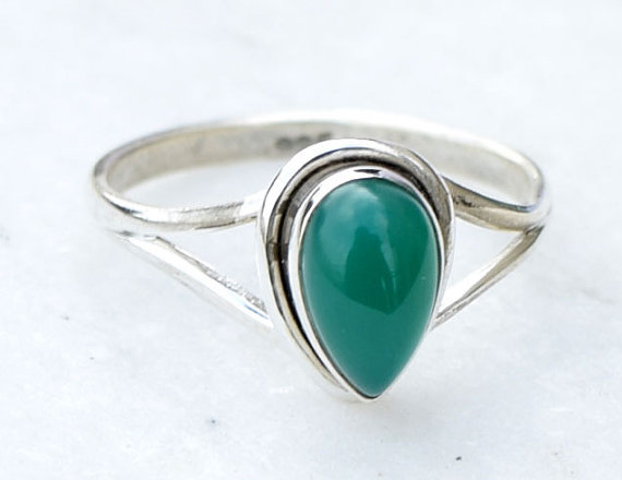 Green Stone Ring, Stone Ring, Green Stone Silver Ring, Silver Ring, Green Stone Ring, Sterling Silver Ring.