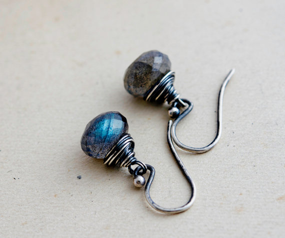 Labradorite Earrings, Drop Earrings, Labradorite Jewelry, Gemstone Earrings, Gemstone Jewelry, Dangle Earrings, Sterling Silver