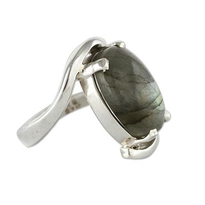 Labradorite Single Stone Ring, 'Reflections'
