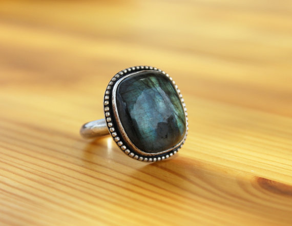 Labradorite ring, Natural labradorite ring size 7.5, Labradorite jewelry, Labradorite Statement ring, Labradorite silver Cocktail ring