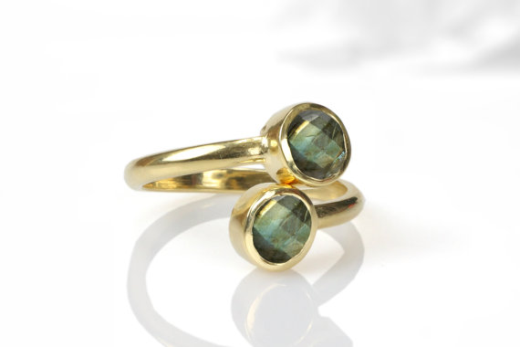 Labradorite ring,grey gemstone ring,multistone ring,gold ring,etsy gifts,holiday gift,snake ring,adjustable ring