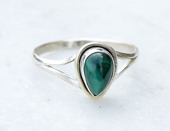 Malachite Ring, Stone Ring, Malachite Silver Ring, Silver Ring, Malachite Ring, Sterling Silver Ring