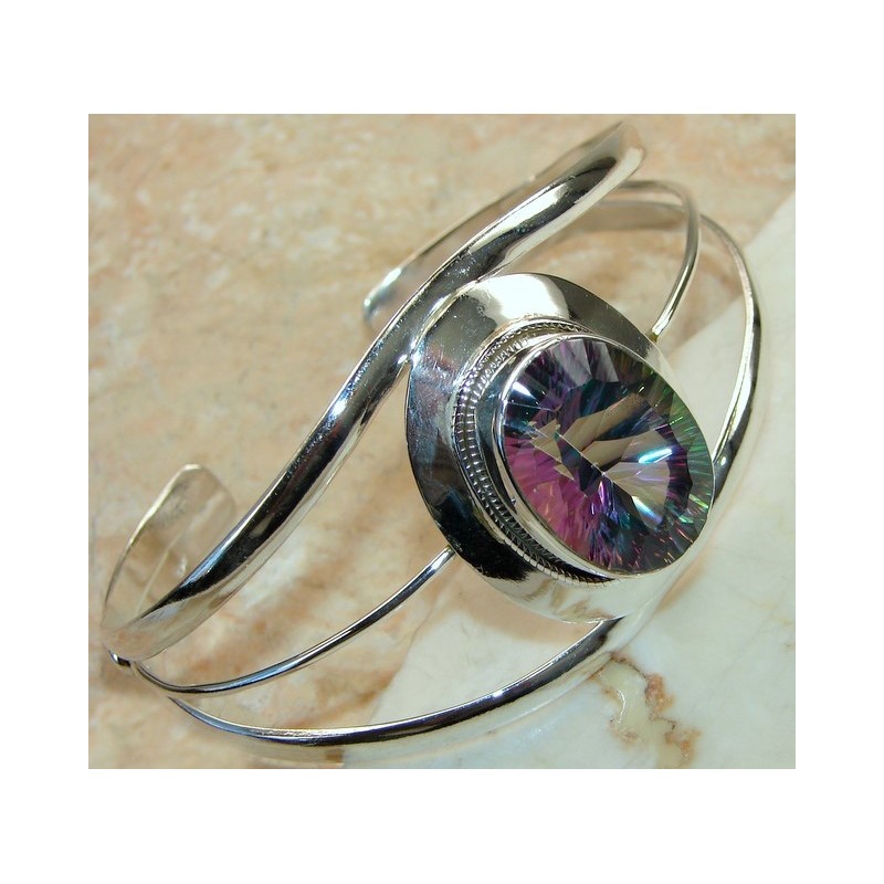 Mystic Topaz Bangle 925 Sterling Silver c