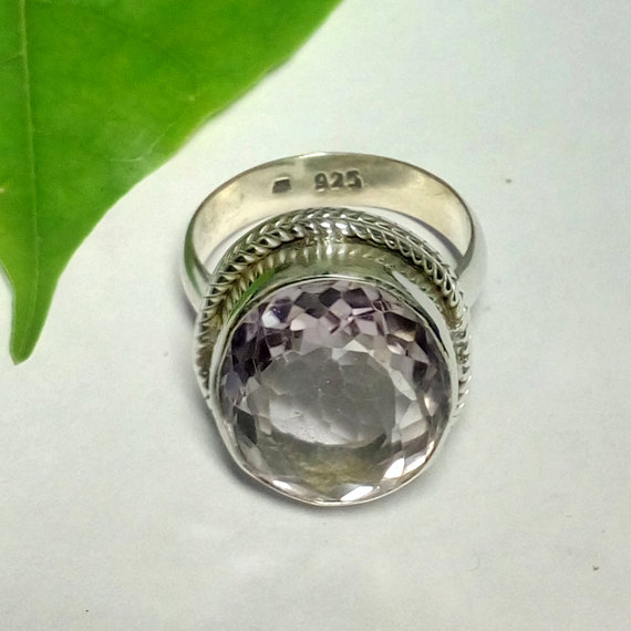 Natural pink amathyst Gemstone Ring - Handmade Ring - Birthstone Ring - Beach Ring - Love Gift - All Size - Designer Ring