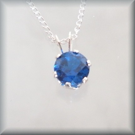 Necklace Sterling Silver Pendant Sapphire Jewelry