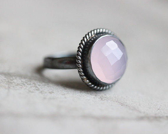 Oxidized Rose quartz ring, sterling silver ring, Gemstone ring, bezel set ring, pink ring,Artisan ring