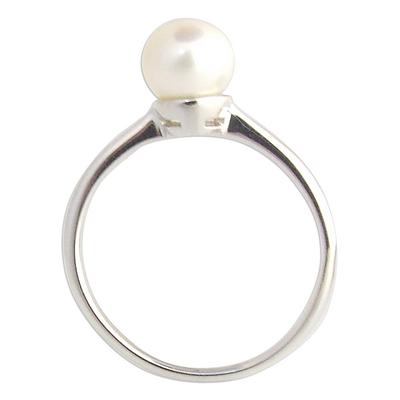 Pearl and Silver Solitaire Ring