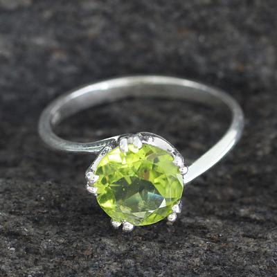 Peridot Ring Hand Made Modern Jewelry