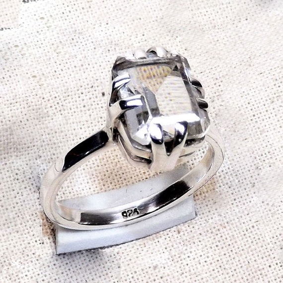 Prong Ring,Crystal Rings,Sterling Silver, Gemstone Ring,Engagement Ring, Solid Sterling Silver Ring, Boho Rings, Plain Rings