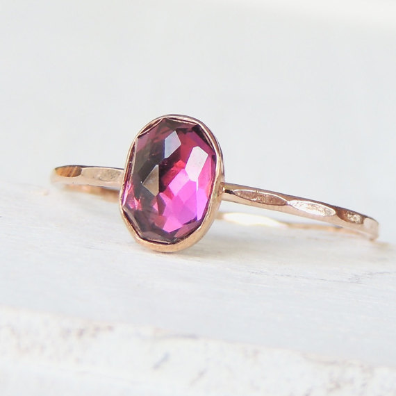 Rhodolite Garnet Gold Ring, Dainty Gold Ring, Rose Gold Ring, Stackable Ring, Rose Gold Ring, Yellow Gold Ring, Engagement Ring