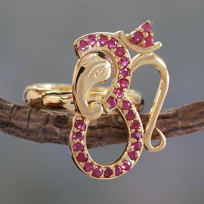 Ruby and Gold Vermeil Ring