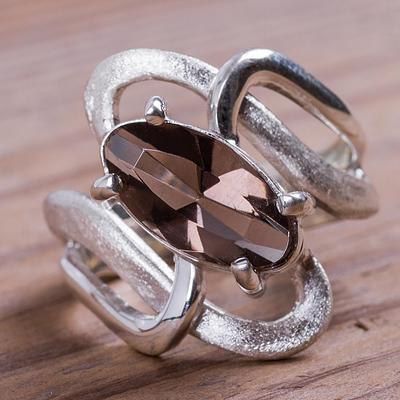 Silver 925 Ring with Smoky Quartz