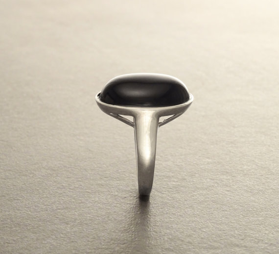 Silver Onyx Ring - Hipster Ring - Silver Ring - Sterling Silver Ring - Black Onyx - Hipster Ring - Gemstone Jewelry - Black ring - Oval