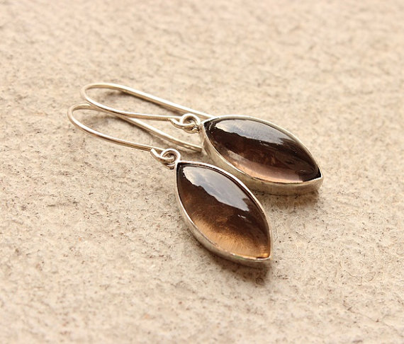 Smoky quartz earrings - drop earrings - Brown earrings - Earrings for women