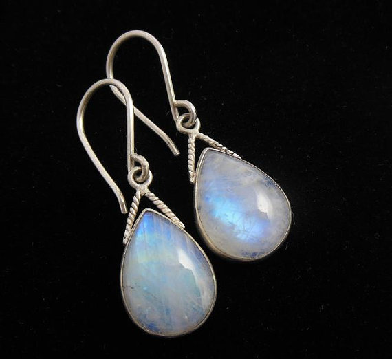 Rainbow Moonstone Earrings in Sterling Silver – Shelley Sullivan Jewelry