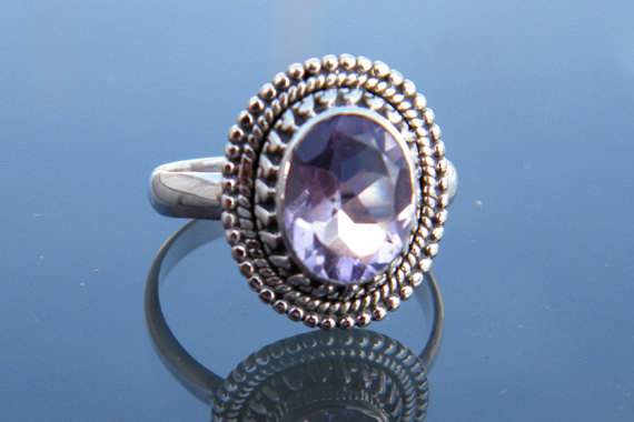 Superb Designer Amethyst Gemstone Ring, 925 Sterling Silver Jewelry