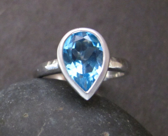 Swiss Blue Topaz Ring- Blue Topaz Ring- Stone Ring- Silver Ring- December Birthstone Ring- Blue Stone Ring- Gemstone Ring- Ring
