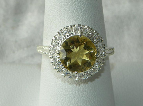 Yellow Topaz Ring Amazing Handmade Lemon Semiprecious Faceted Gemstone Ring Sterling Silver  Gemstone Jewelry
