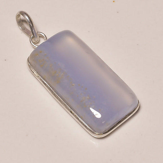 beautiful chalcedony gemstone .925 Sterling Silver chalcedony Overlay Pendants