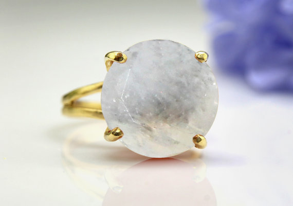gold moonstone ring,gemstone ring,semiprecious rings,statement ring,cocktail ring,large stone ring,proposal ring