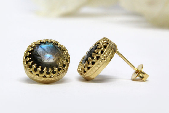 gold post earrings,Labradorite earrings,gemstone earrings,delicate stone earrings,small stud earrings