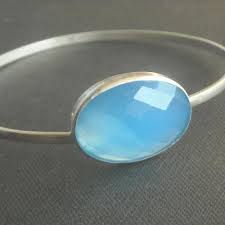 925 sterling silver gemstone handmade bangle