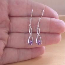 925 Amethyst Earrings Sterling Silver Amethyst Earrings Purple Gemstone Birthstone