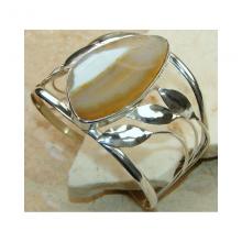 Agate Slice Bangle 925 Sterling Silver