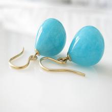 Amazonite Drop Earrings, Gold Filled, Amazonite Drops, Gemstone Earrings, Blue Earrings