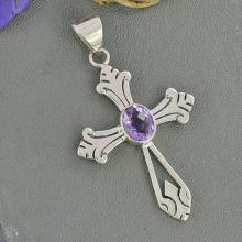 Amethyst Pendant, Solid Sterling Silver Pendant, Designer Pendant, Purple Gemstone Pendant Jewelry, February Birthstone Pendant