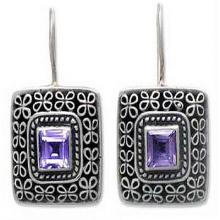 Amethyst drop earrings, 'Adoration'