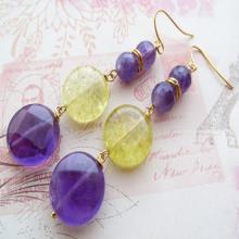 dangle earrings, uk gemstone jewellery, purple stone earrings, christmas gift for her