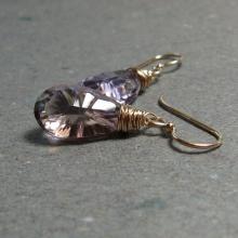 Ametrine Earrings Gold Filled Earrings Wire Wrapped Dangle Drop Gemstone Earrings