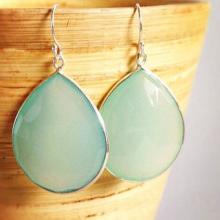 Aqua chalcedony earrings