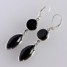 Black Onyx Earring Solid Sterling Silver Gemstone