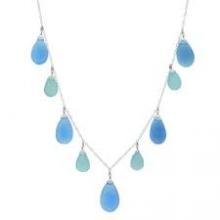 Blue Chalcedony Silver Necklace