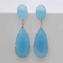 Blue Chalcedony Silver earrings